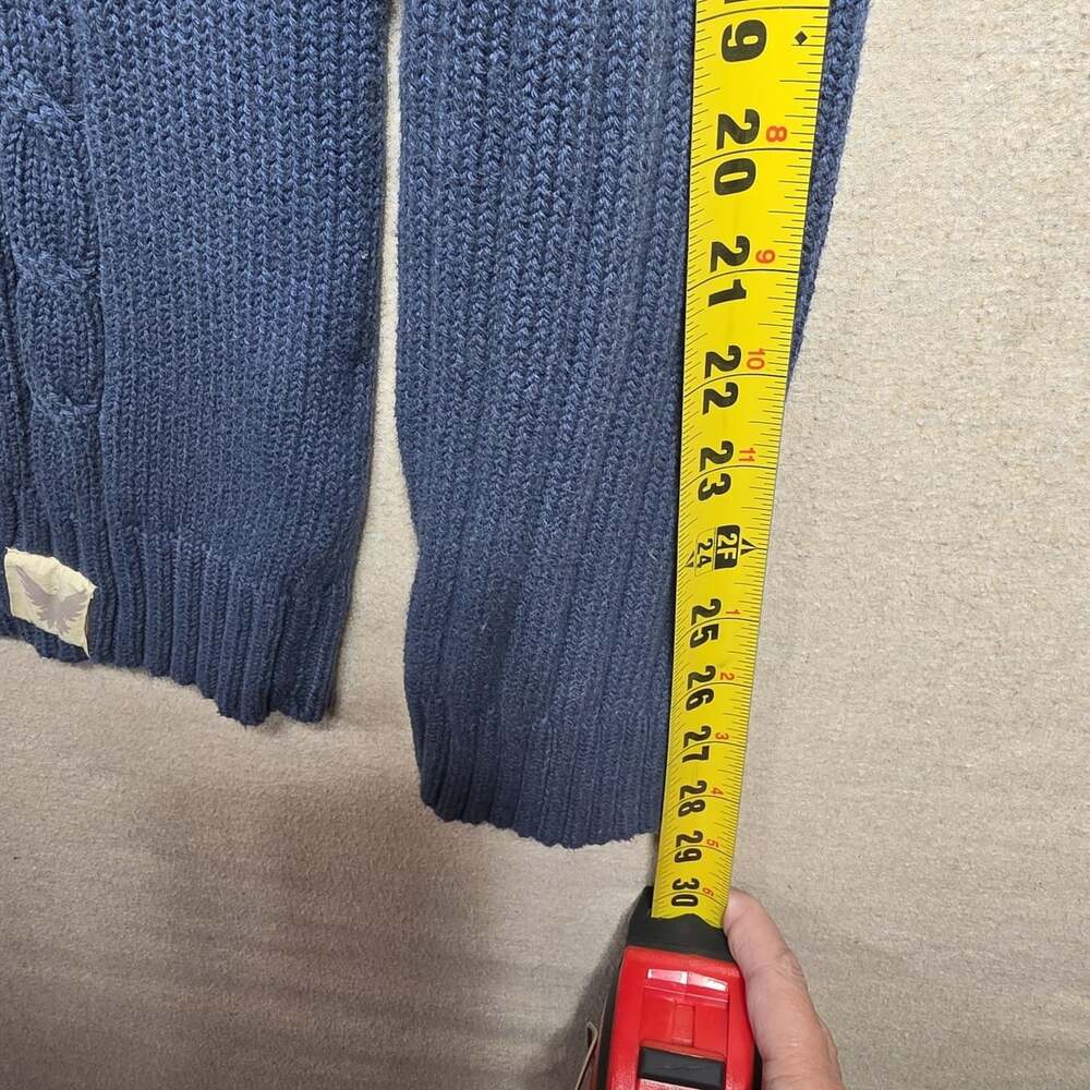 Company 81 Cable Knit Cardigan Mens XL 100% Cotton Full Zip Blue Fisherman - Picture 6 of 10